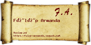 Fülöp Armanda névjegykártya